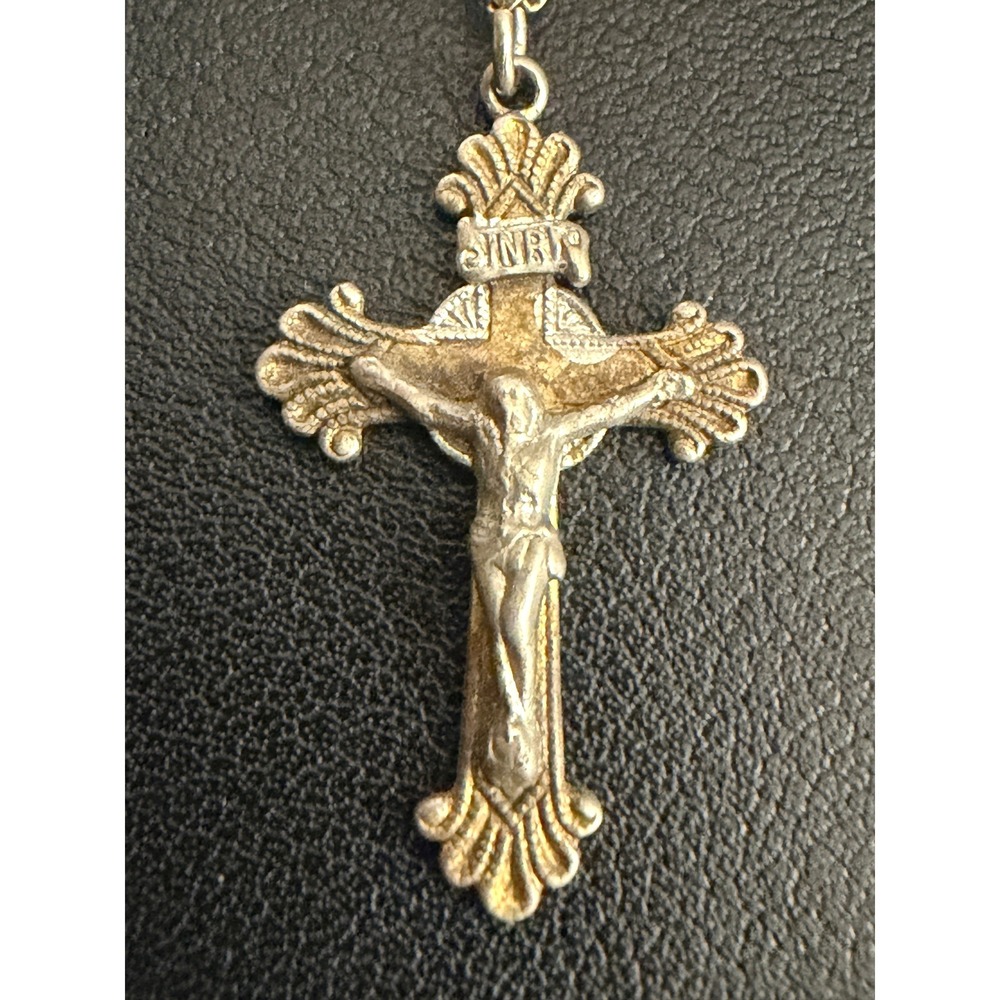 Vintage Cross Necklace Sterling Silver Gold Filled Crucifix 18"